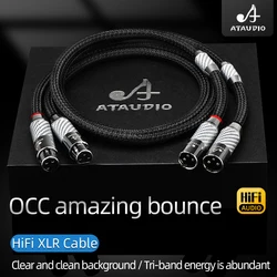 ATAUDIO HiFi XLR Audio Cable Hi-End Carbon Fiber Rhodium Plated Plug 2XLR Balance Cable for Microphone Mixer Audio Cord