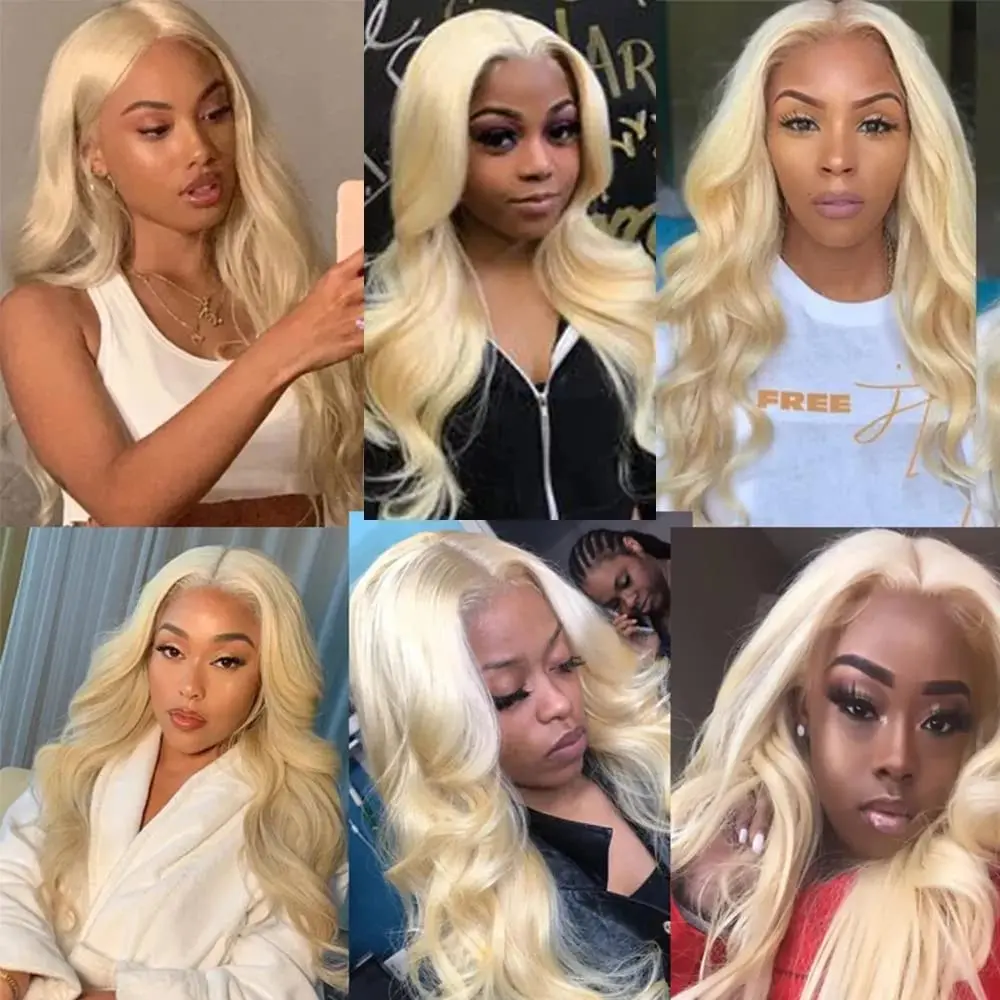Megeen Body Wave 613 Blonde Lace Front Wig Human Hair 13x4 HD Transparent Lace Frontal Wigs For Women Brazilian Virgin Hair 12A