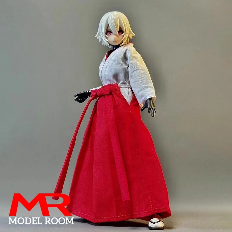 1/12 스케일 일본 미코 의상 기모노 옷 모델 6인치 로만키 달팽이 껍질 병사 액션 피규어 바디 인형용