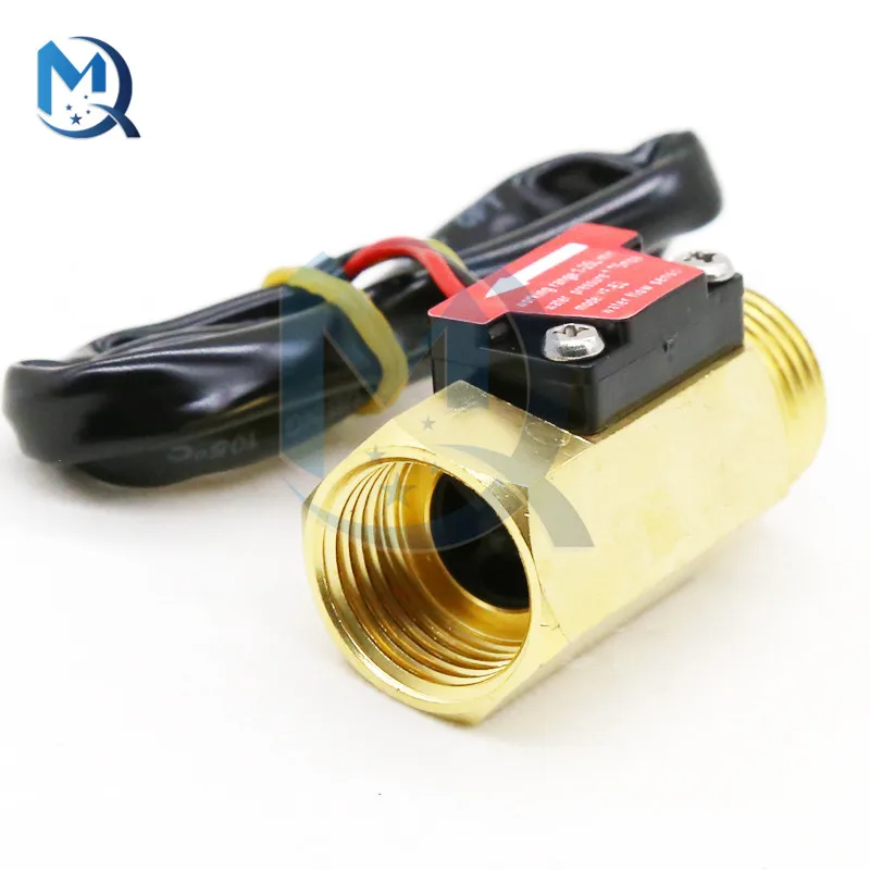 4 Points Copper Flowmeter YF-B2 Flow Meter Flow Sensor Water Flow Sensor Switch Copper Shell Hall Flowmeter DC5-18V