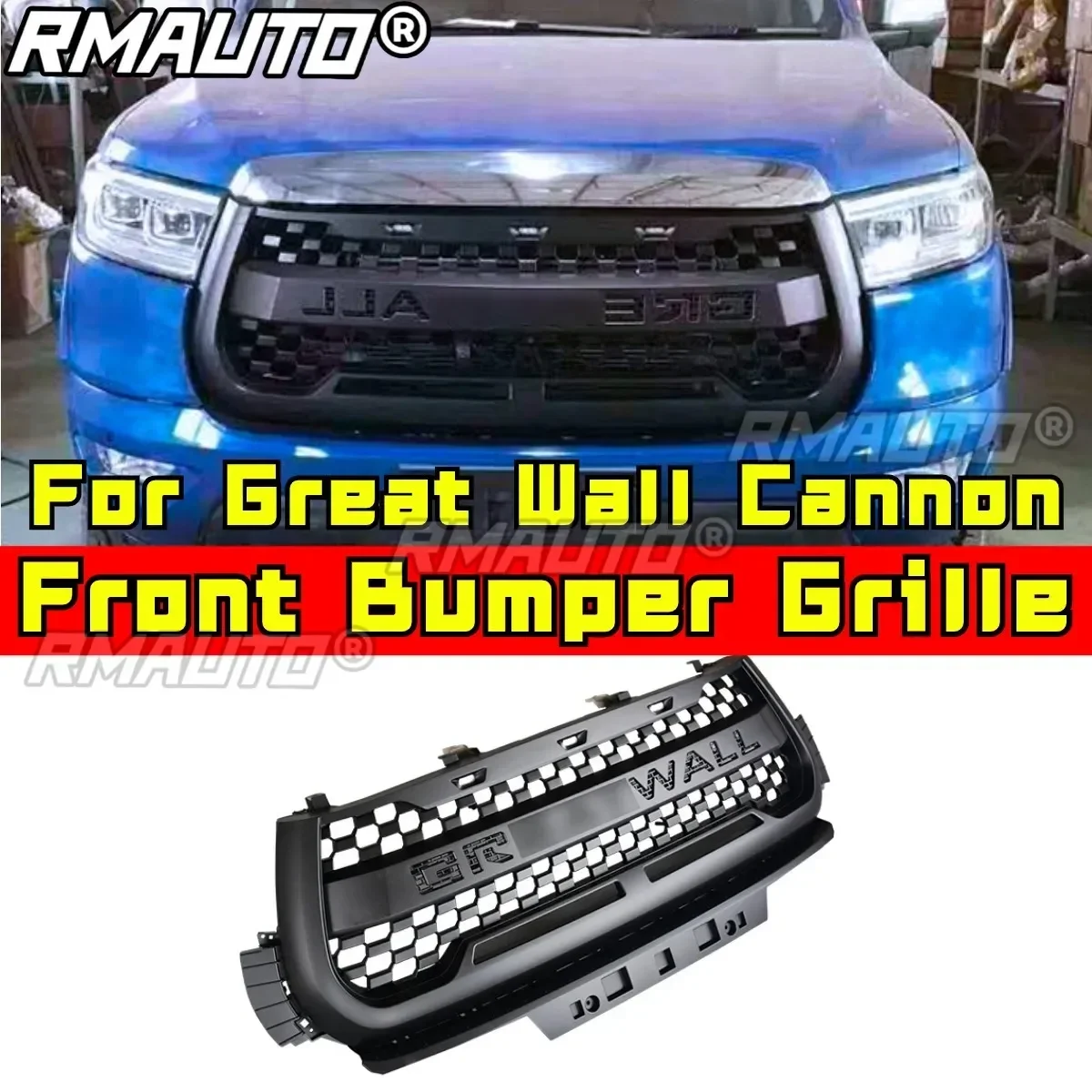 Front Racing Facelift Upper Radiator Grilles For Great Wall Cannon Body Kit Car Front Bumper Racing Grille Grill Tunning Part