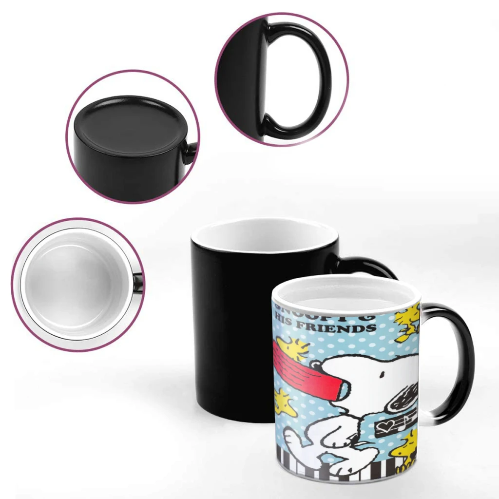 Snoopy Peanuts Ceramics Coffee Mug  Thermal Color-changing Birthday Gift Back To School Mug