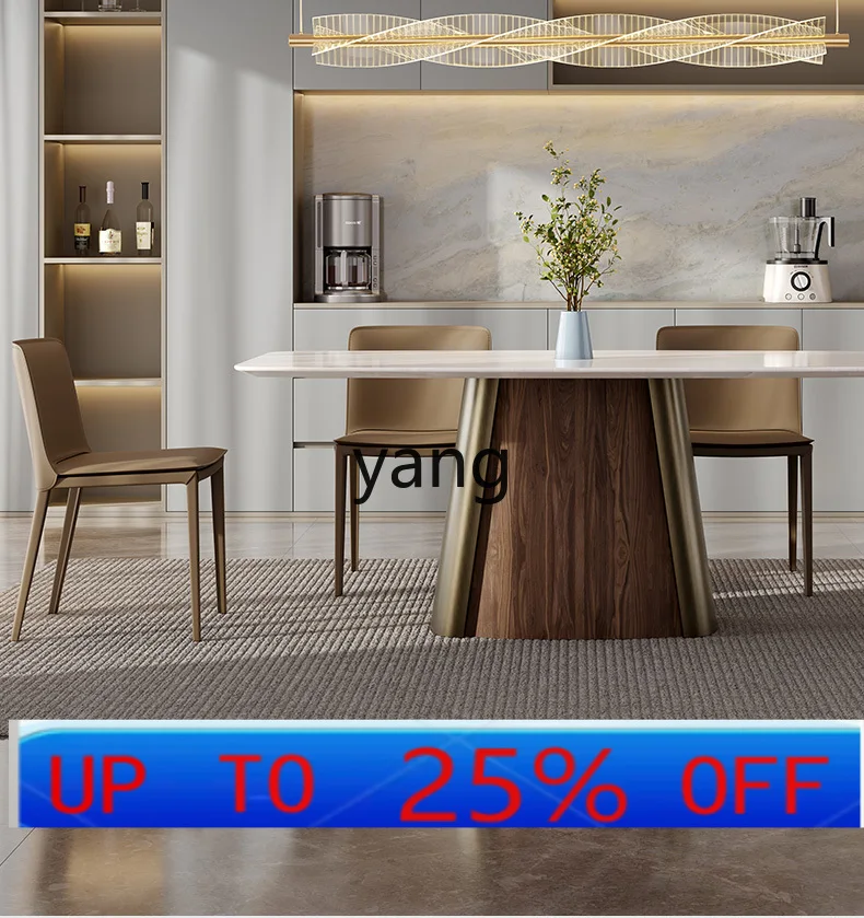 lmm modern simple light luxury natural dining table rectangular creative Kari ice jade luxury stone dining table