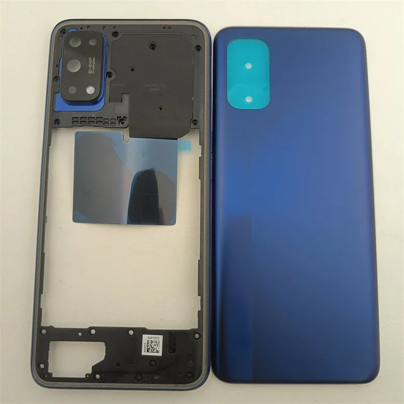 Full Housing Case Middle Frame Cover+Battery Back Cover Rear Cover+Camera Lens for Oppo Realme 7 Pro