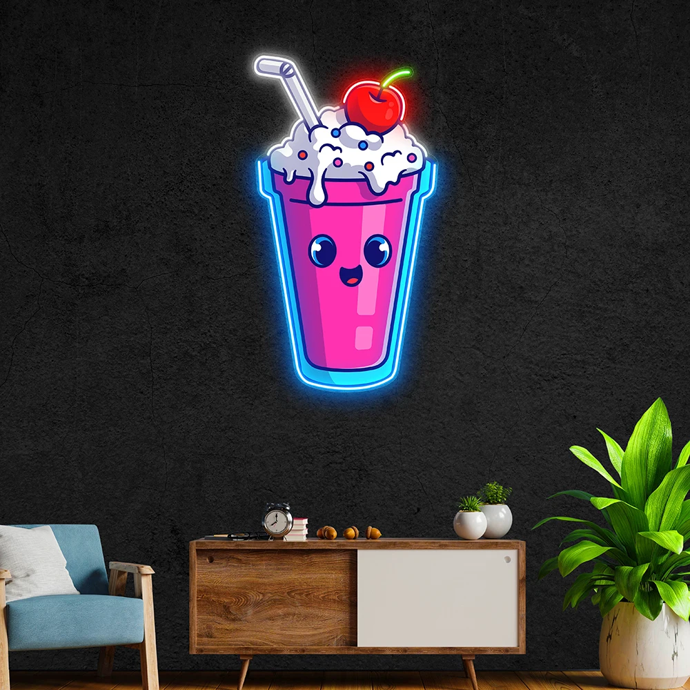 Bubble Tea Neon Sign Led Light Boba Tea Shop Room Decoration Bar Cafe Restaurant Decor Neon Light Wall Art Decoration Led Lamp