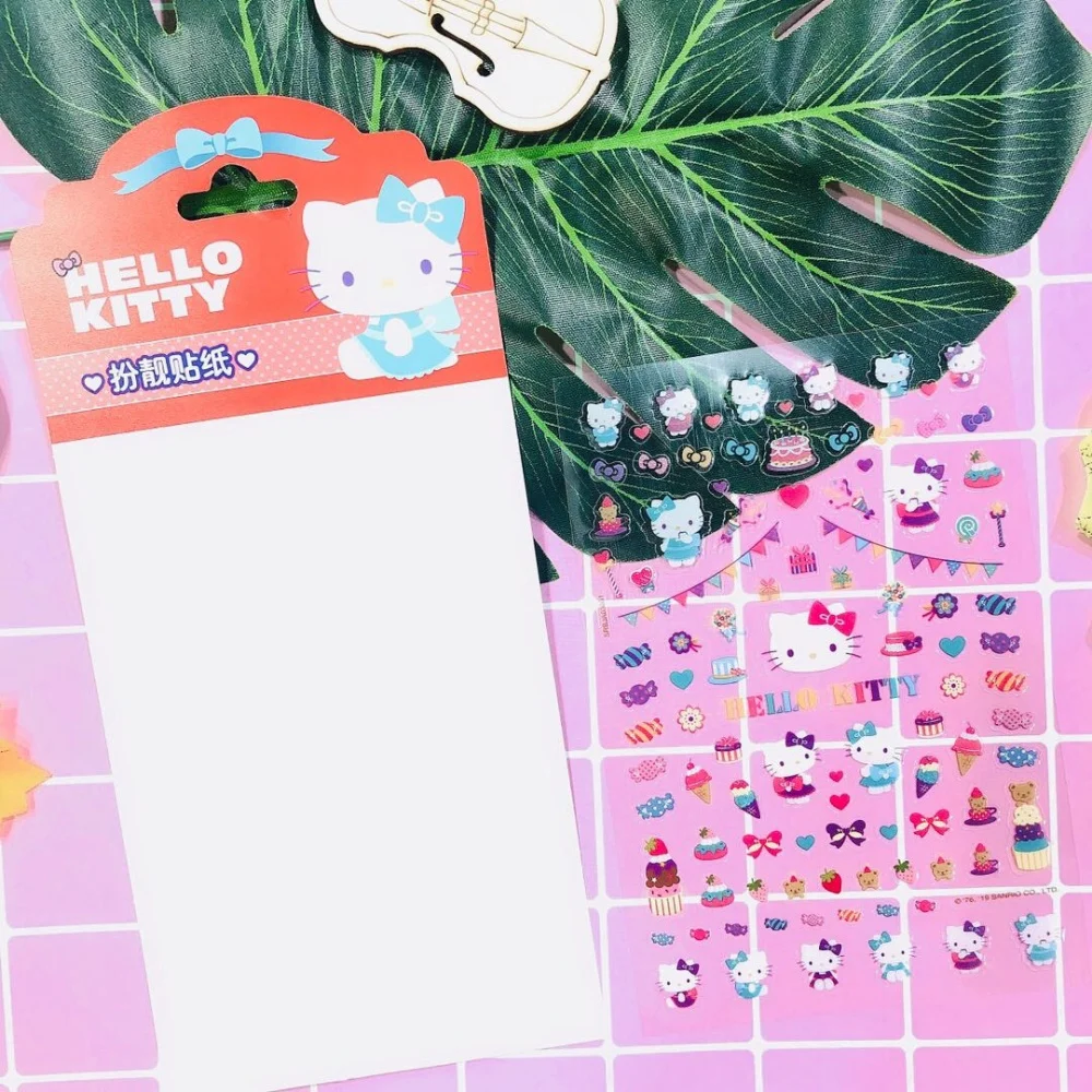 ملصق سانريو الأصلي هالو كيتي كورومي ميلودي مصنوع يدويًا يمكنك صنعه بنفسك دفتر سطح المكتب ديكور إبداعي مقاوم للماء هدايا الفتيات #5