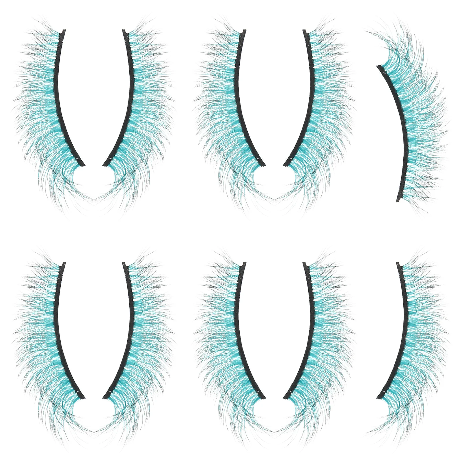 

10Pcs Colorful False Eyelash Strips Artificial Fiber Lightweight Comfortable Curling Bulk Eyelashes for Daily Use
