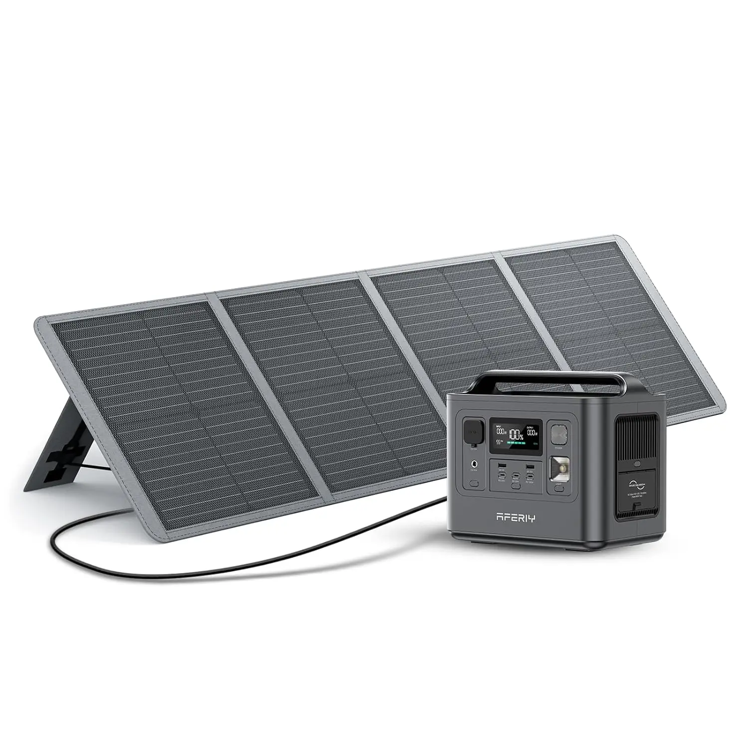 Nomad800 Solar Generator with 1pcs Foldable 100W-ETFE Solar Panel, 512Wh Power Station for Camping, CPAP, Road Trip, Customized