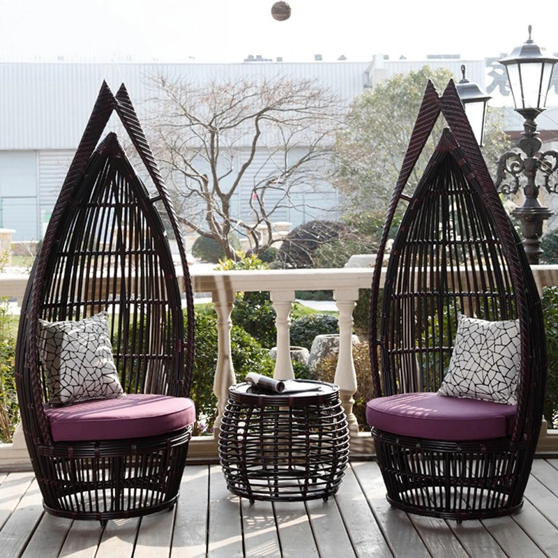 

Nordic outdoor courtyard rattan chair designer single seat high back rattan sofa furniture outdoor art sofa