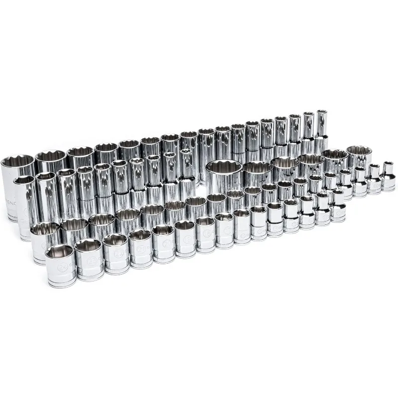 GEAR 67 Piece 1/2” Drive Master Metric Chrome Socket Set in Foam Storage Tray - GWMSSKT12MM