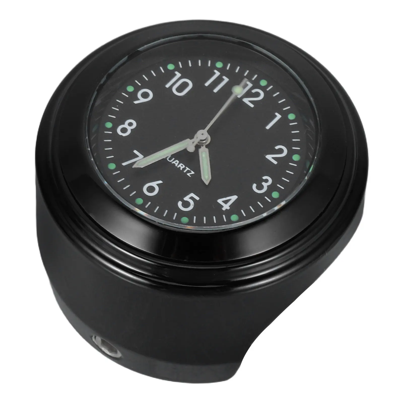 1Set Motorcycle Handlebar Clock Thermometer Lightweight Aluminum Alloy Quartz Movement Easy Mount Stylish Minimalist Bike