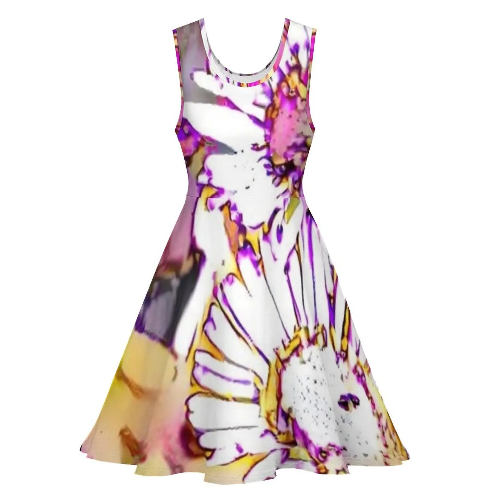 Flower Abstract Avant-garde Computer Digital Art. Sleeveless Dress purple dress Dress for pregnant women