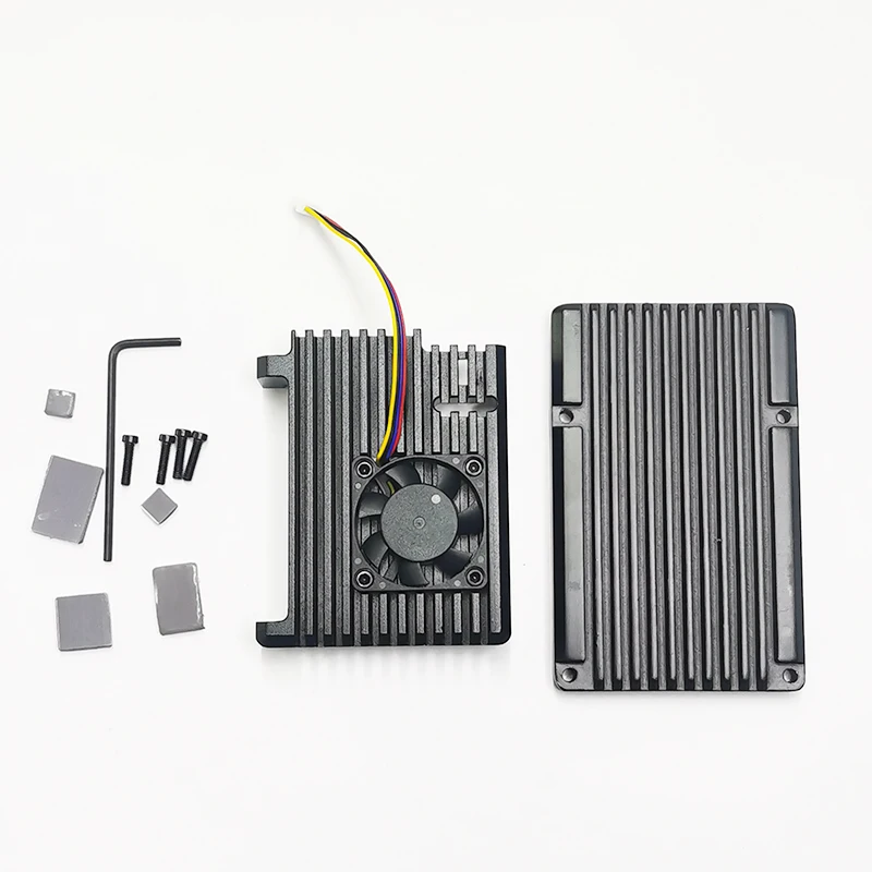 Raspberry Pi 5 Aluminum Alloy Case shell with PWM Temperature Control Speed Regulation Cooling Fan Active Cooling