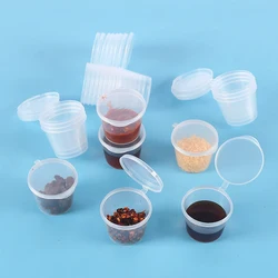 20Pcs Disposable Sauce Cup 25ml Portion Cups with Lids Souffle Sampling Cups Transparent Storage Container