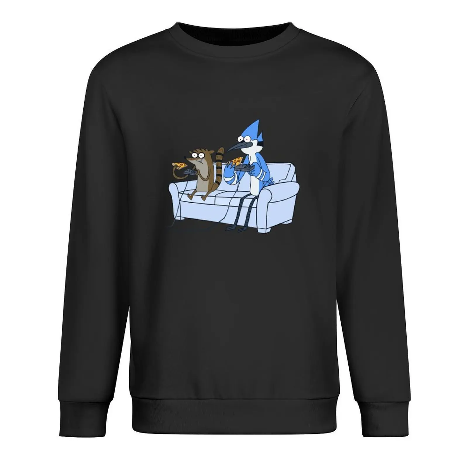 

Mordecai and Rigby Pizza and Video Games Pullover male clothes men's clothes fashion men tracksuit anime sweatshirt