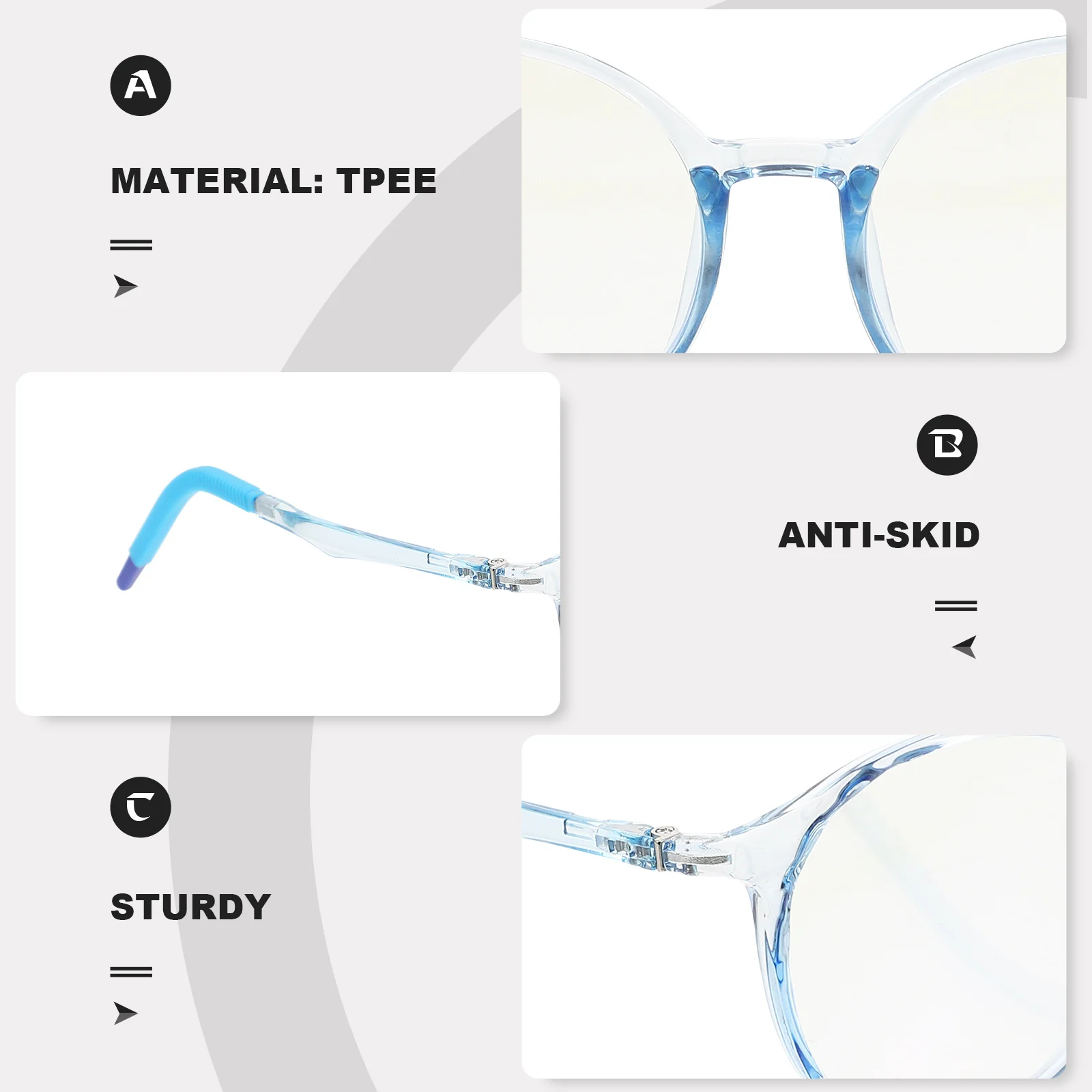 

Blue Light Blocking Glasses Sturdy Durable Premium Glasses Protective Comfortable for Watching Games Mobile