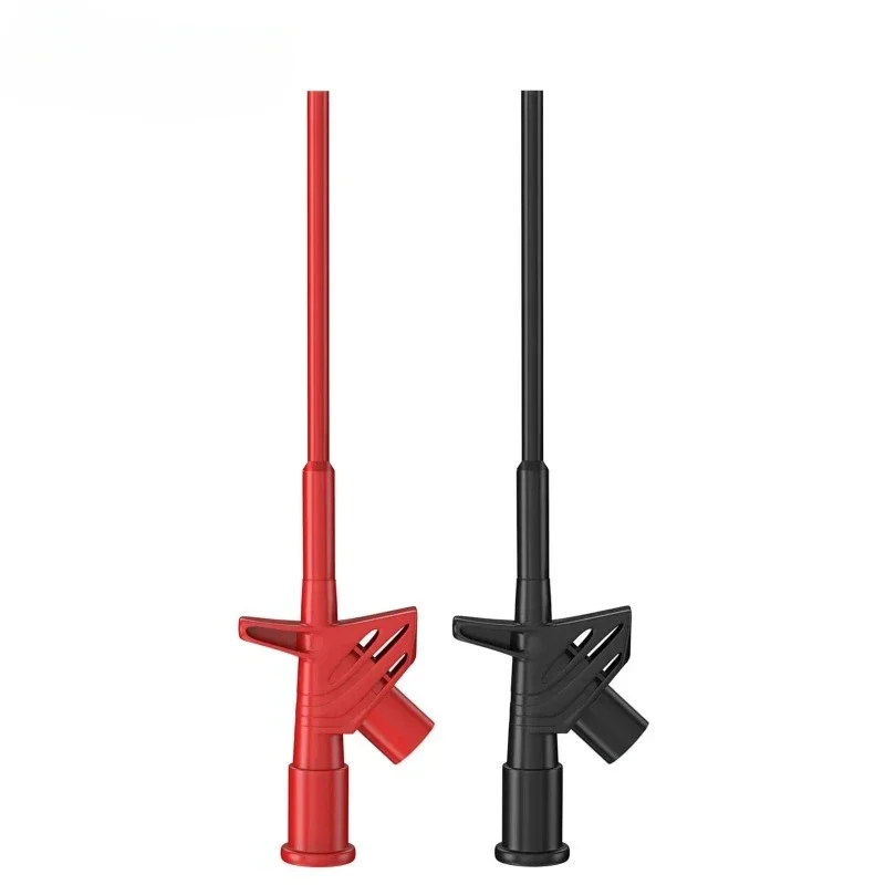P5004 2pcs Quick Test Hook Clip 1000V High Voltage Flexible Professional Insulated Testing Probes with 4mm Socket