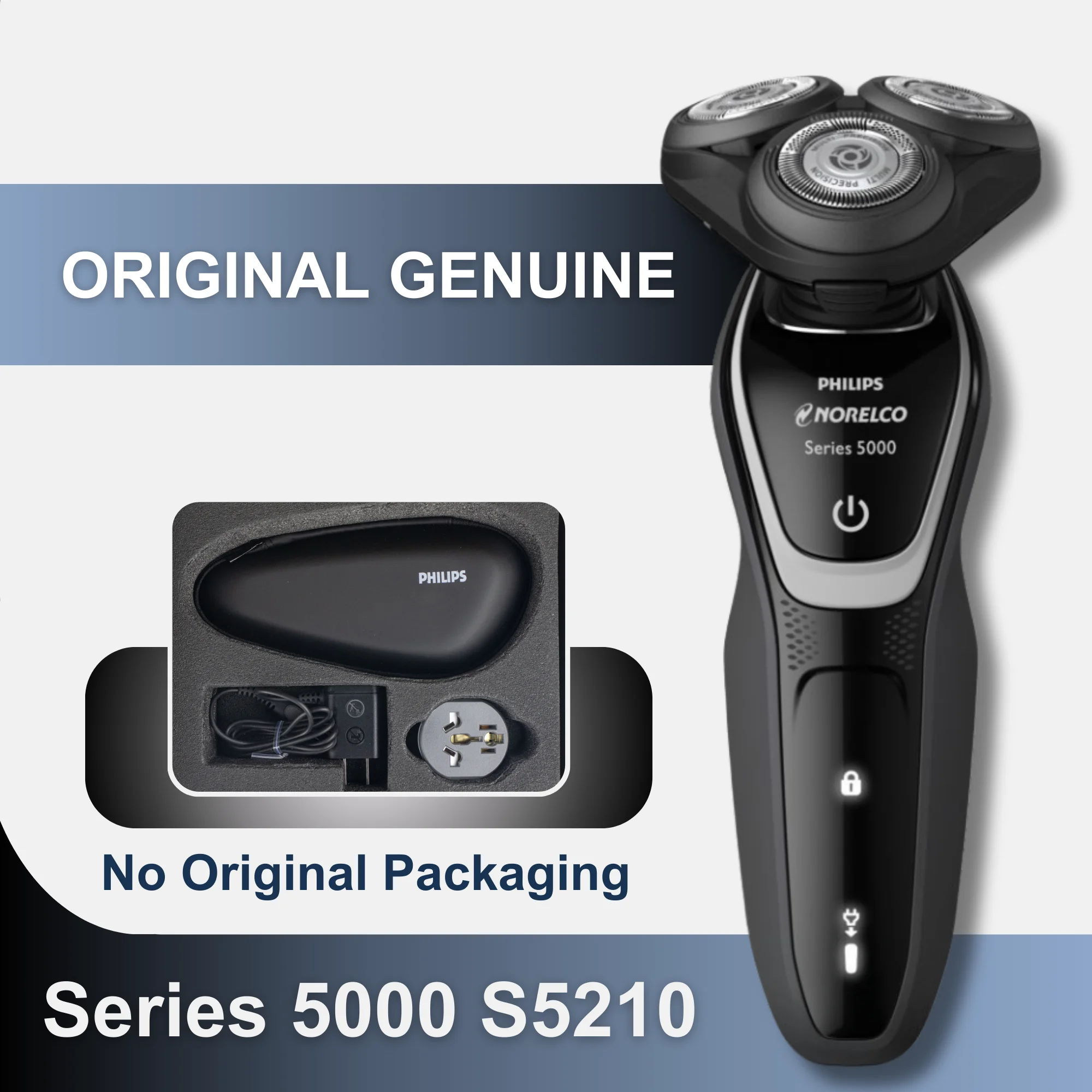 Philips Norelco Rasierer-Rasierer Serie 5000 S5210, nass und trocken, keine Originalverpackung, Schnellladung, MultiPrecision-Klingensystem