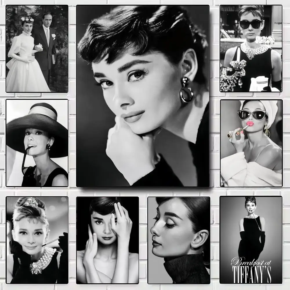 A-Audrey Hepburn Poster Modern Wall Art for Bedroom Living Room Cafe Bar Aesthetic Home Decor Gift