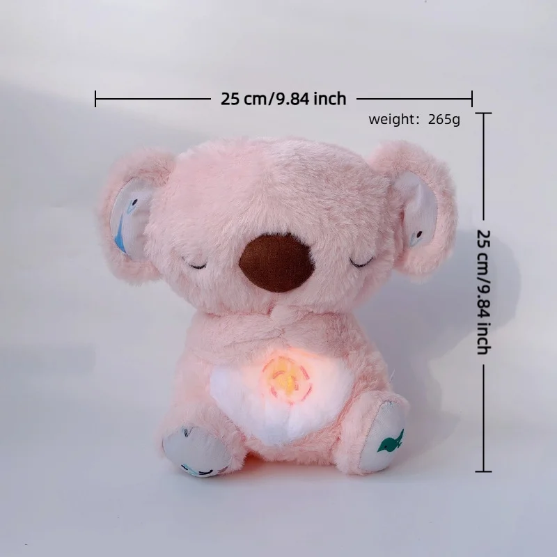 New 28cm Breathing Light Koala Bear Plush Toy for Children and Babies Soothing and Sleeping Music Doll Sleeping Artifact Gift view 6