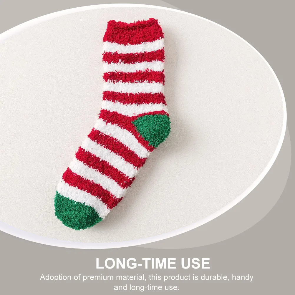 

6 Pairs Thickened Coral Socks Adorable Warm Sleeping Stockings Christmas Gifts Floor Winter