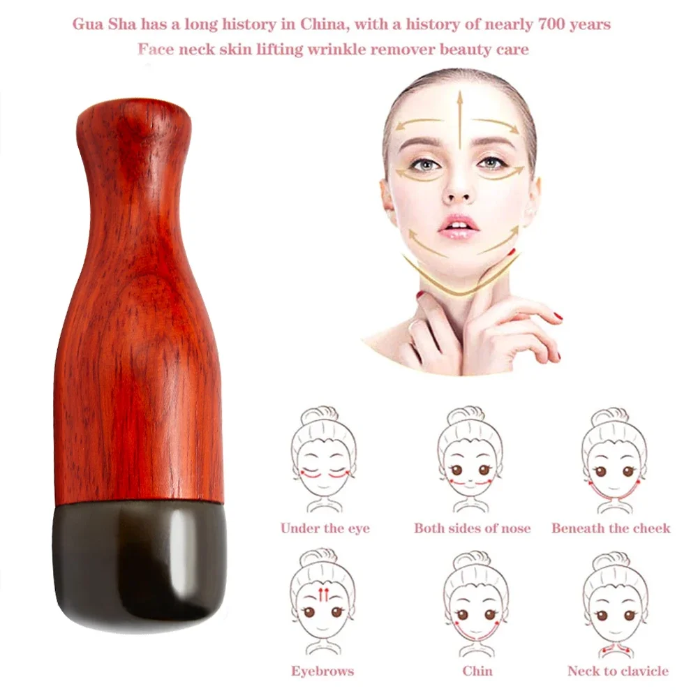 Natural Stone Gouache Scraper for Face Lift Massager Electric Heating Neck Gua Sha Massage Tool Wrinkle Removal Beauty Skin Care