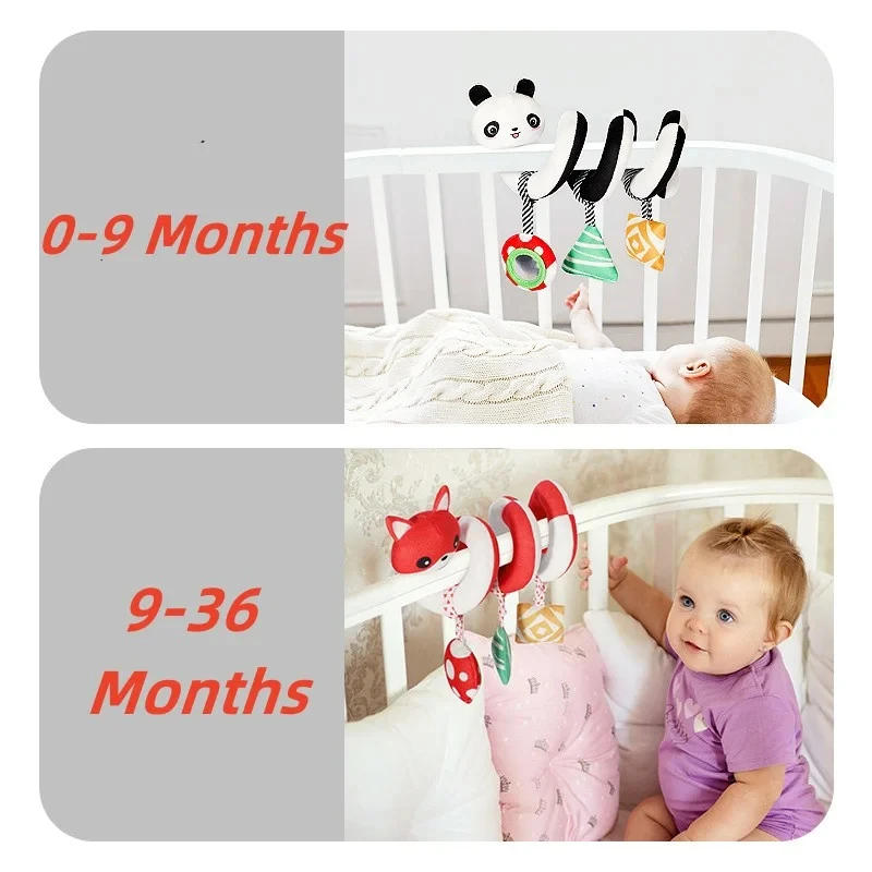 Montessori Baby Toys Kawaii Soft Plush Dolls Animal Strollers Pendant Toys for Newborn Boys Girls Toddler Birthday Gift