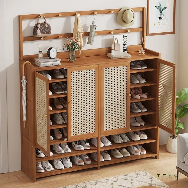 Shoe rack multi-layer household door entry shoe cabinet storage cabinet integrated against the wall outside the door corridor