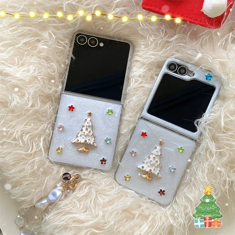 

Creative 3D Christmas Tree for Samsung Galaxy Z Flip 7 6 5 4 Protective Back Cover for ZFlip5 ZFlip6 ZFlip7 Case Shell