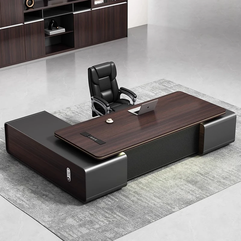 Brown Modern Executive Desk Designer Strong Wood Large Executive Desk Modern Drawers Mesa De Escritorio Office Desk Furniture