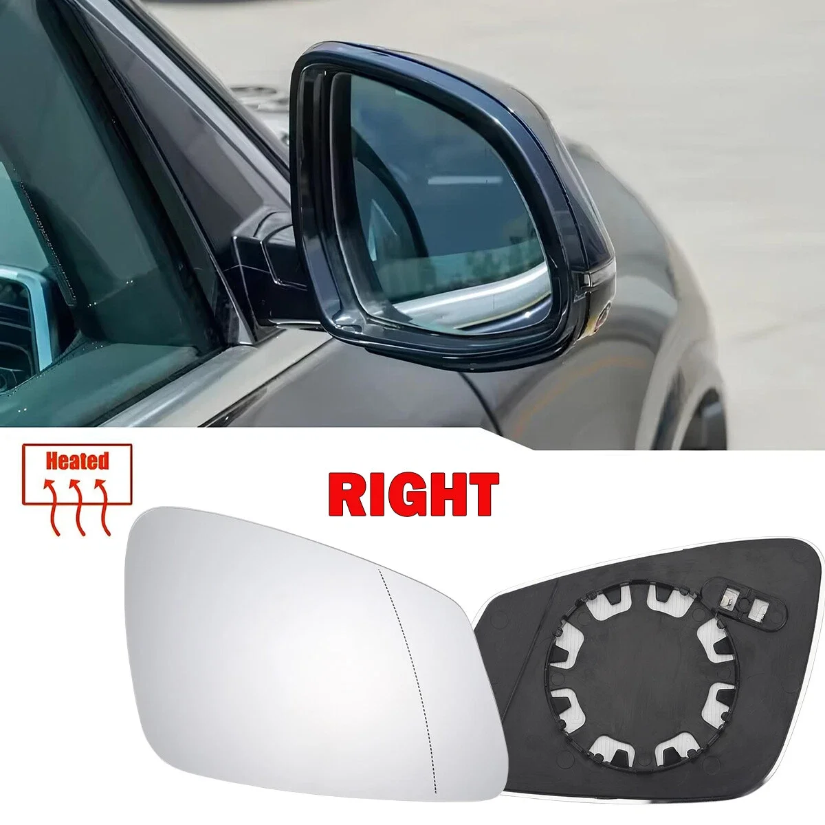 

Для BMW X1 E84 F48 F20 F21 F40 F22 F23 F30 F31 F34 F10 F07 F11 Отопление бокового зеркала Стекло объектива Дверное крыло Зеркало заднего вида Стекло