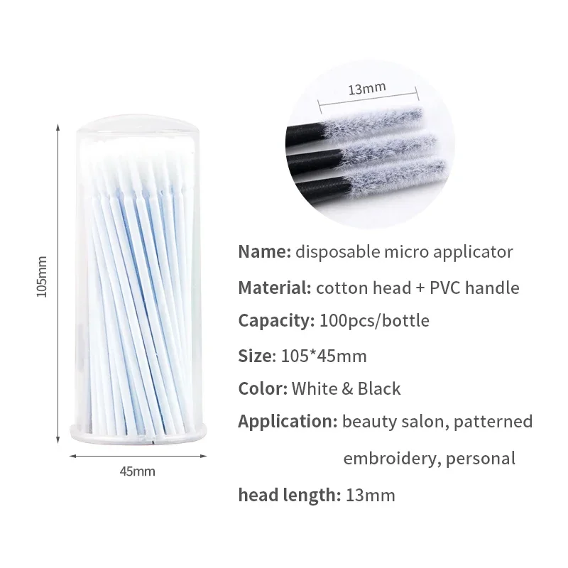 100pcs/ barrel Makeup Eyelash Brushes Microbrush Mini brushes Extension Disposable Applicator Wand Applicators Mascara Brushes