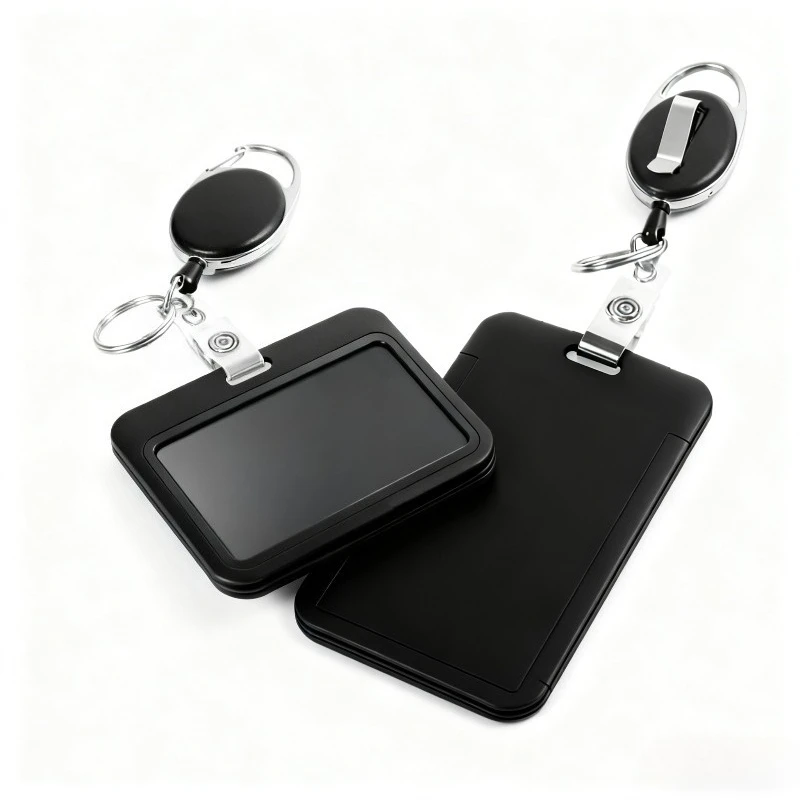 

Plastic Pass Work Card Holder ID Tag Keychain Badge Reel Working Permit Case Clip Badge ID Tag Card Protector Sleeve Badge Reels