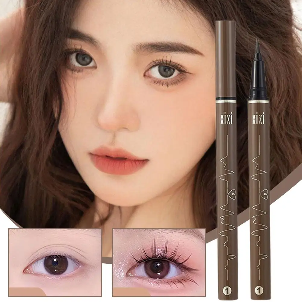 Caneta delineadora fosca, maquiagem à prova d'água de longa duração, lápis líquido de secagem rápida, cosméticos femininos, delineador ultrafino suave b z1p2