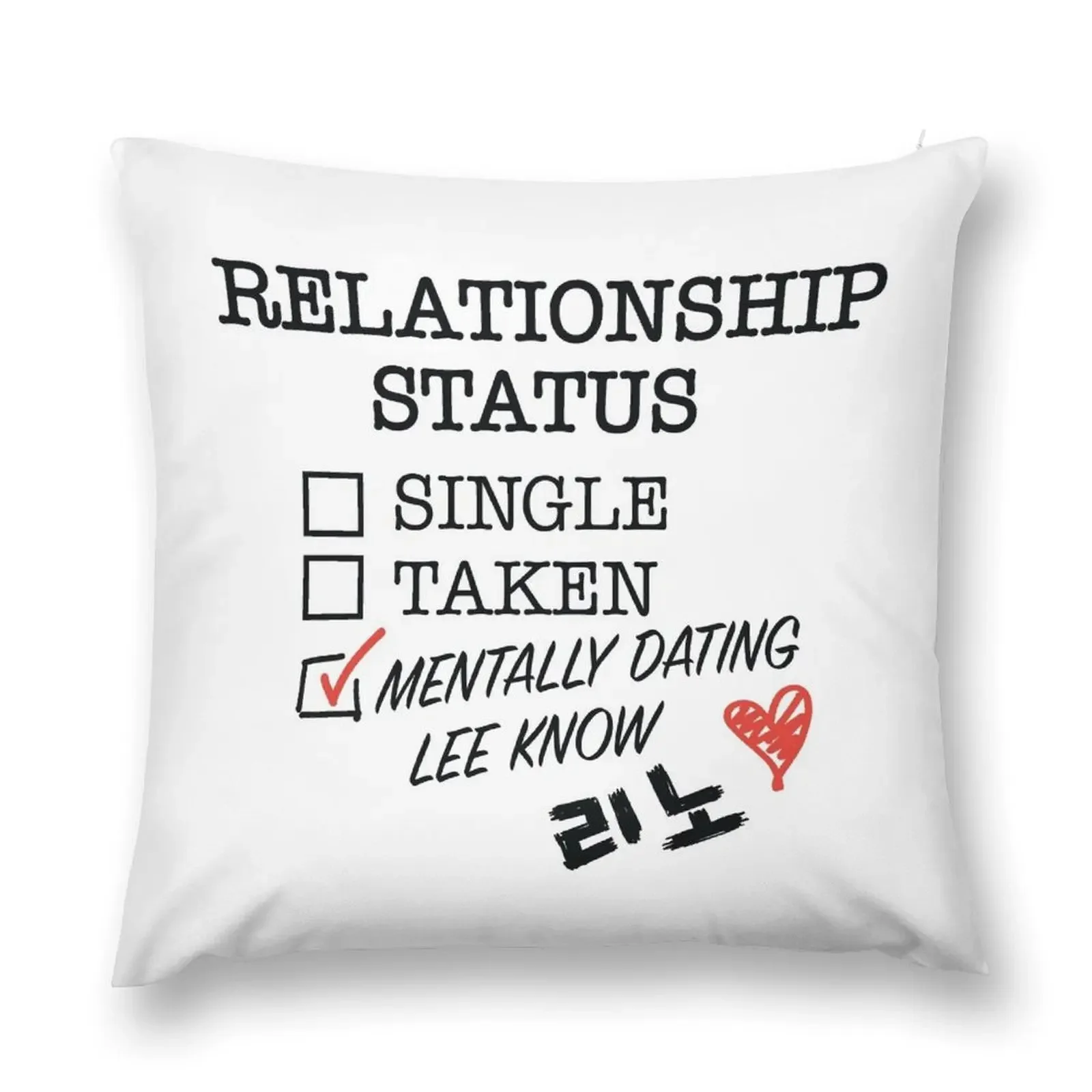 Mentally Dating Lee Know Throw Pillow Rectangular Cushion Cover Room decorating items Cushions Cover luxury sofa pillows pillow