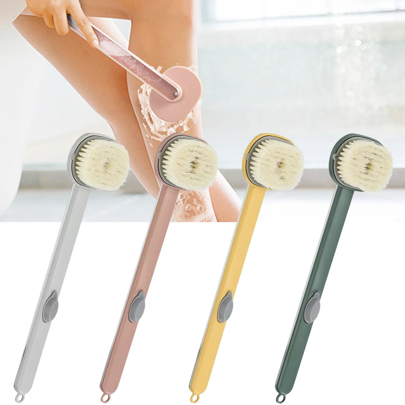 1PCS Long Handle Liquid Shower Brush Can Easily Wash Shoulders, Back, Waist Without Hurting Skin, Remove Dirt, Bathroom Supplies