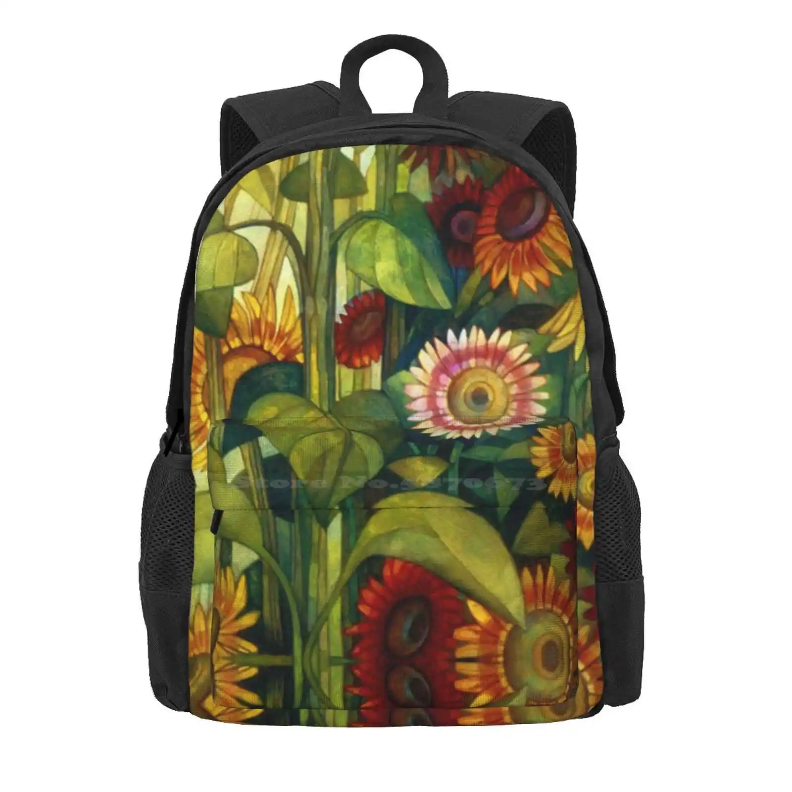 Sunflowers Hot Sale Schoolbag Backpack Fashion Bags Colours Elisabetta Sunflower Symbolist Tempera Trevisan