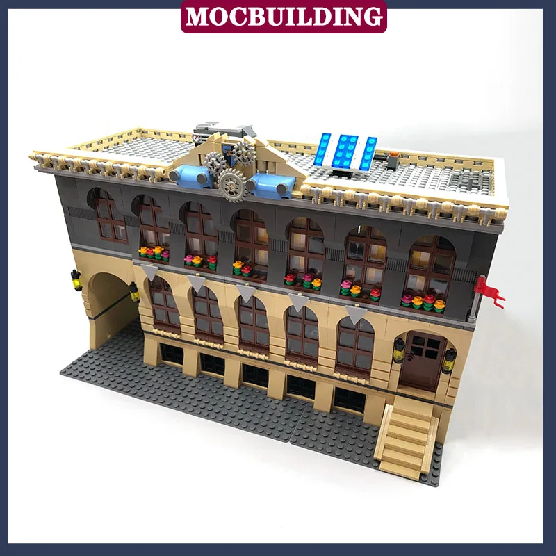 MOC City Street View Engine Factory Building Block Set Model Truck Factory Building Collection Series Toy Gifts