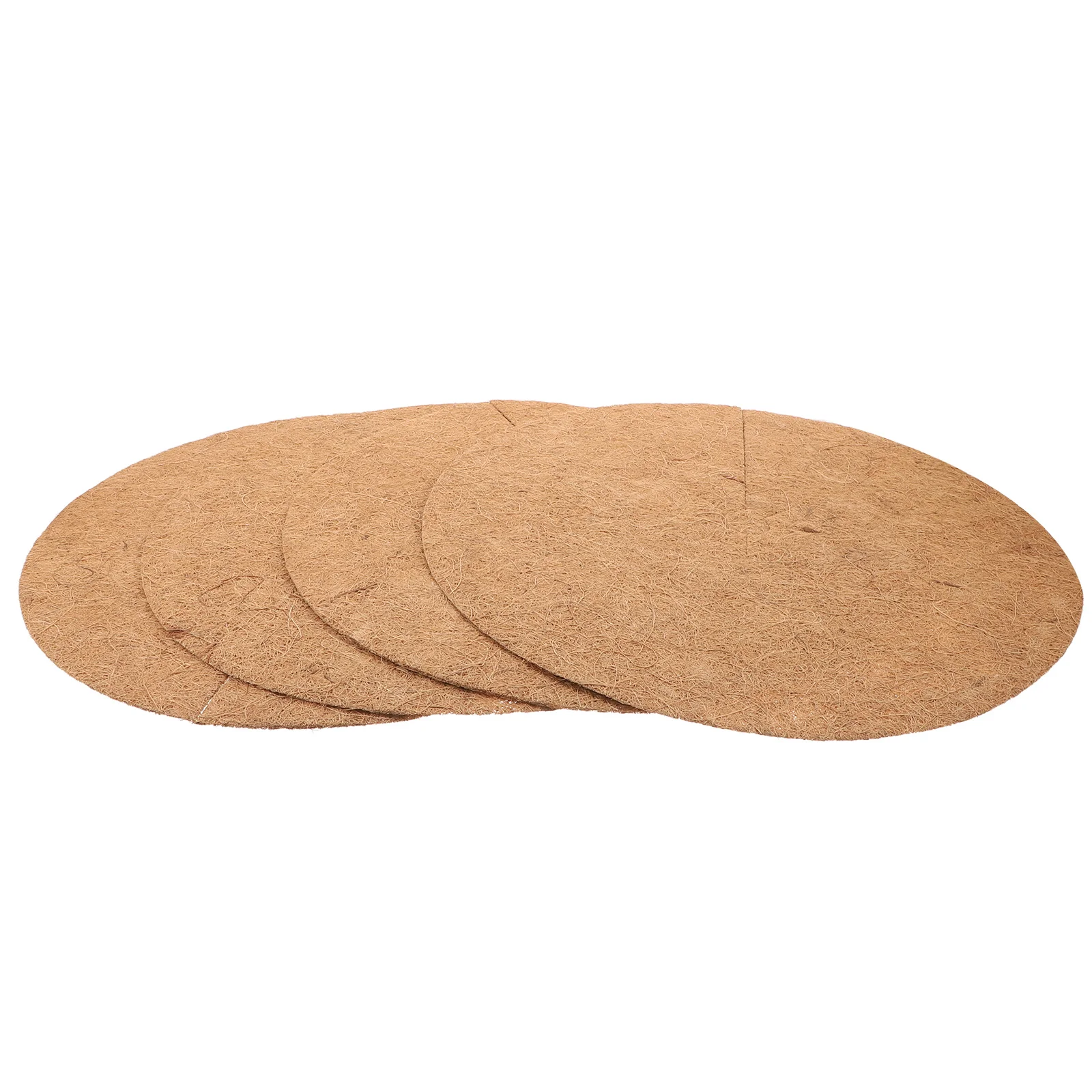 

4pcs Coconut Fiber Weed Barrier Mat Reusable Garden Planter Liner Thickened Coir Sheet Tree Root Cover Mulch Ring Landscape