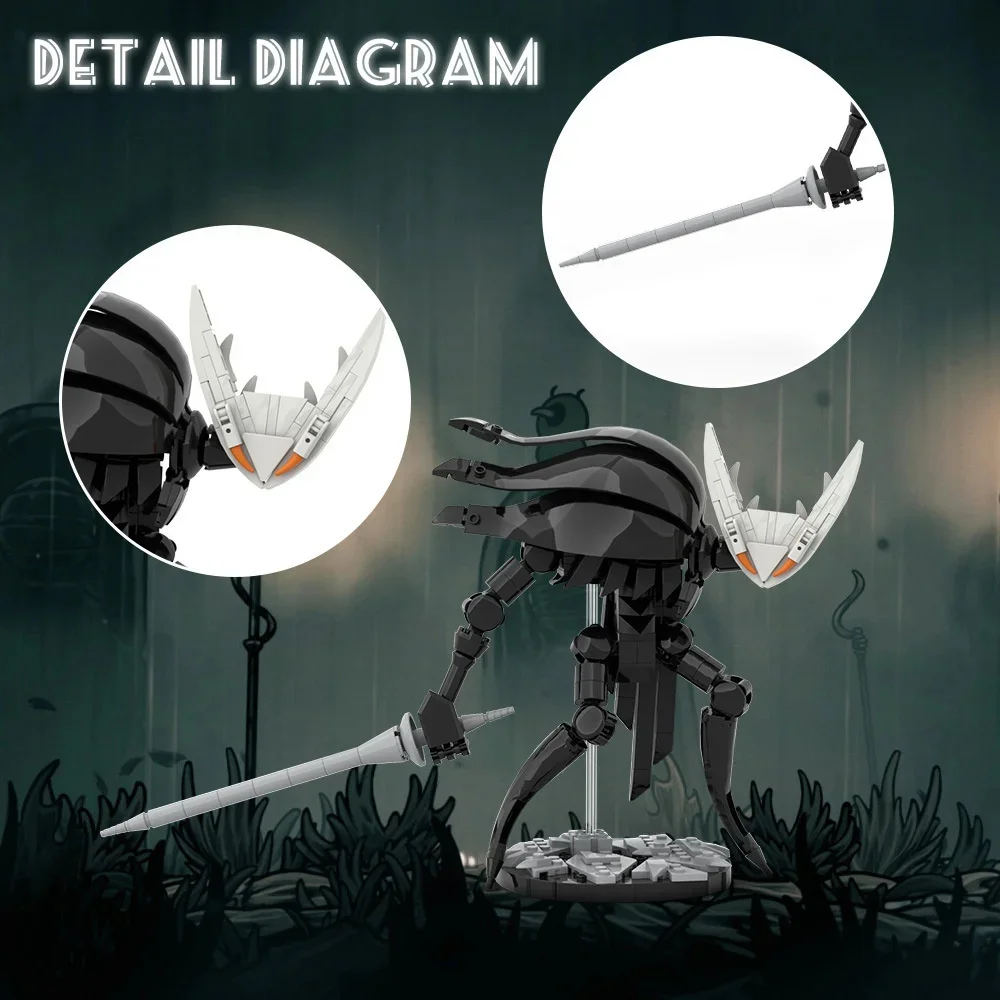 

Hollow Knight Building Block Toy Set The Knight Hornet Pure Vessel Collectible Puzzle Gift For Kids Teens Gamers Home Display