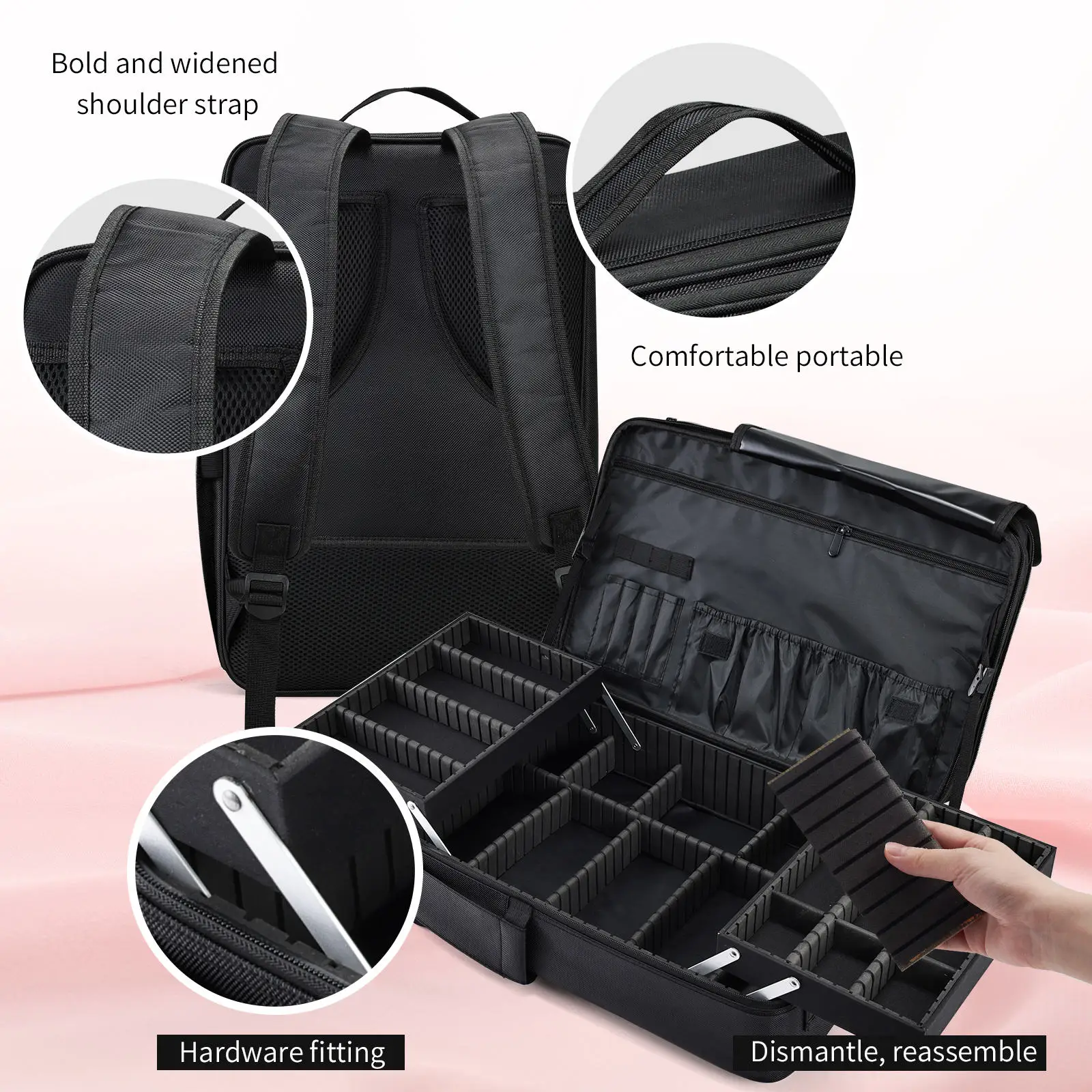 Professional Barber Supplies Large Capacity Portable Barber Hairdressing Tools Storage Bag Barber Cosmetic Backpack