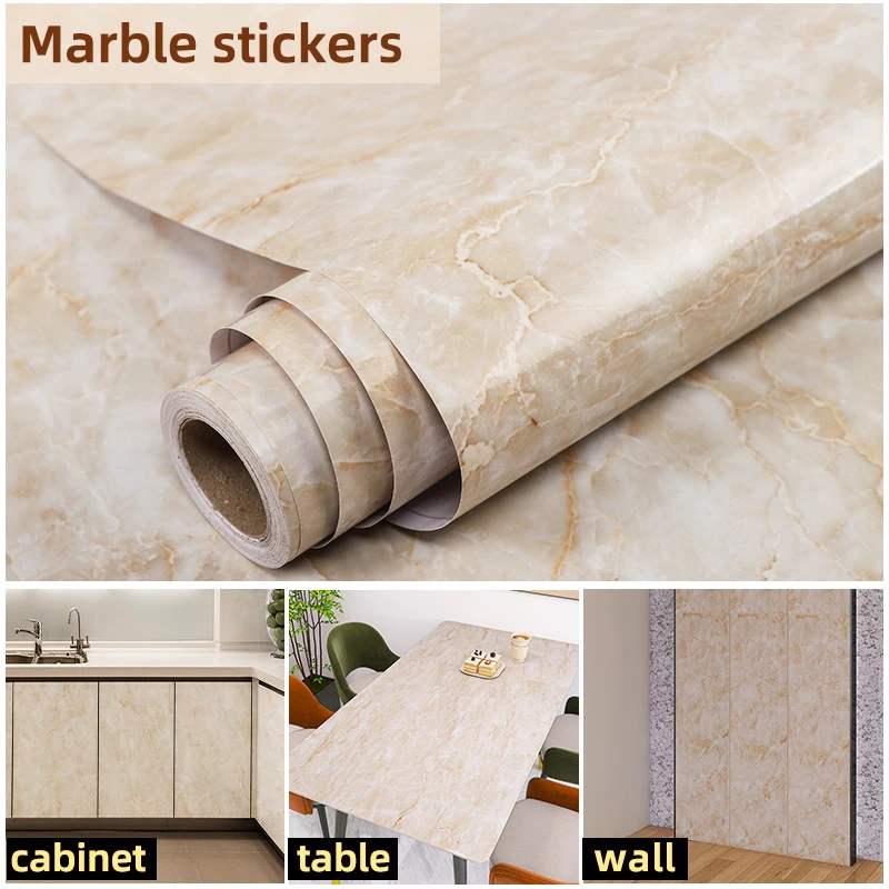 1 roll beige Marble Wallpaper,Self-adhesive Waterproof Wallpaper,Peel And Stick Contact Paper,Kitchen Decor,textured wallpap