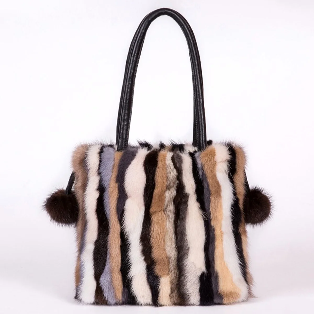 Women's Winter and Autumn Fur and Faux Fur Tote Bag with High-End Style, Large Capacity, Versatile Shoulder and Underarm Bag
