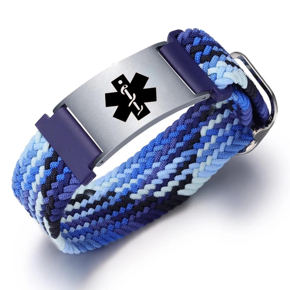 Personalized Sports Medical Alert Information Bracelet with Customizable QR Code ID and Adjustable Color Wristband