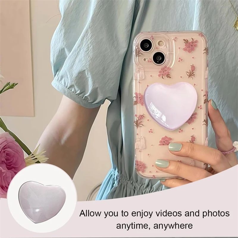 3D Heart Shape Crystal Foldable Finger Ring Griptok Phone Holder for IPhone Samsung Support Socket Pocket Grip Tok Stand Bracket - view 3