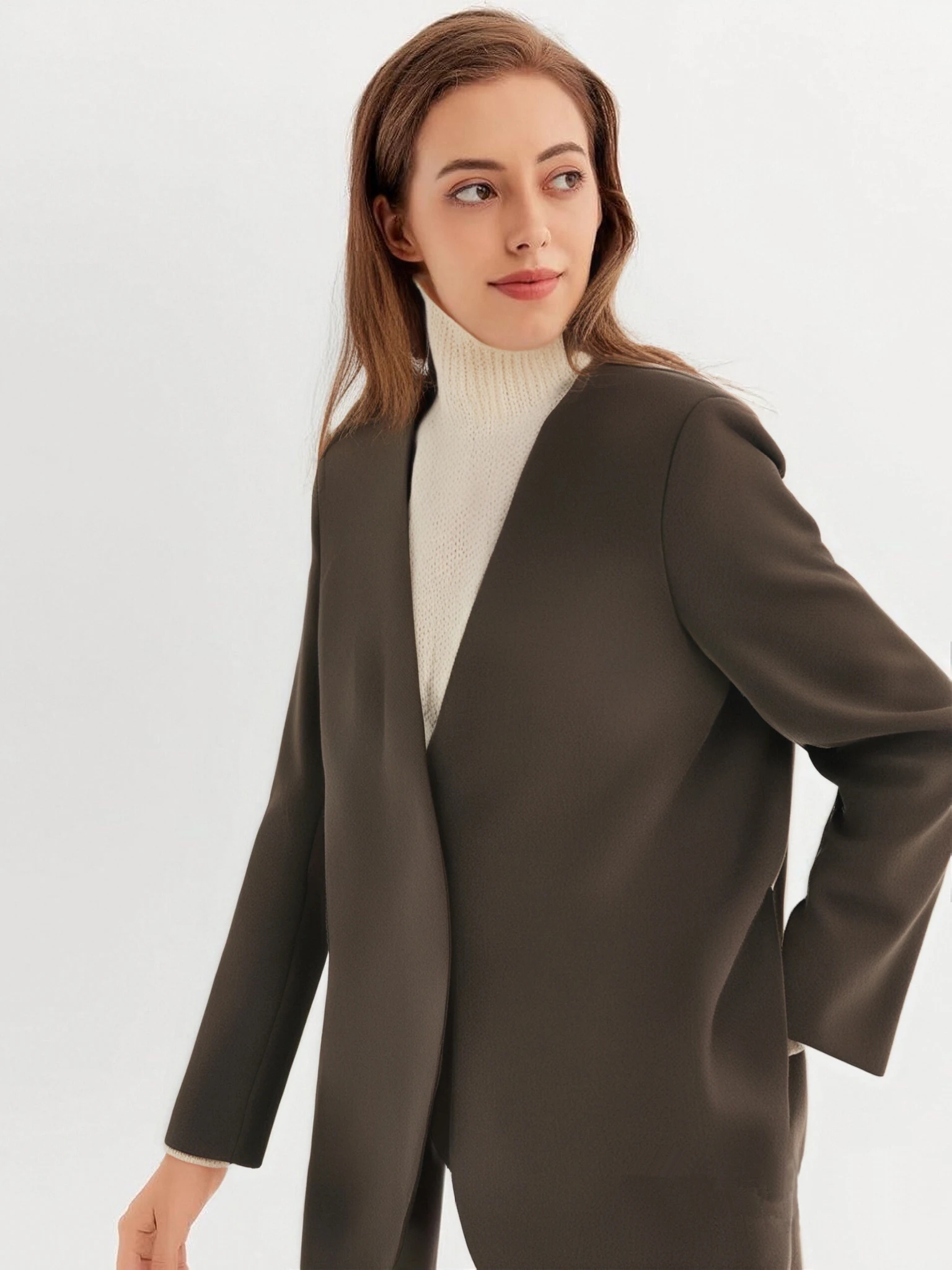 

Street Women's Buttons Suit Jacket Loose Solid Lapel Full Sleeve Pockets All-match Jackets 2025 Autumn Lady Chic Commute Coat