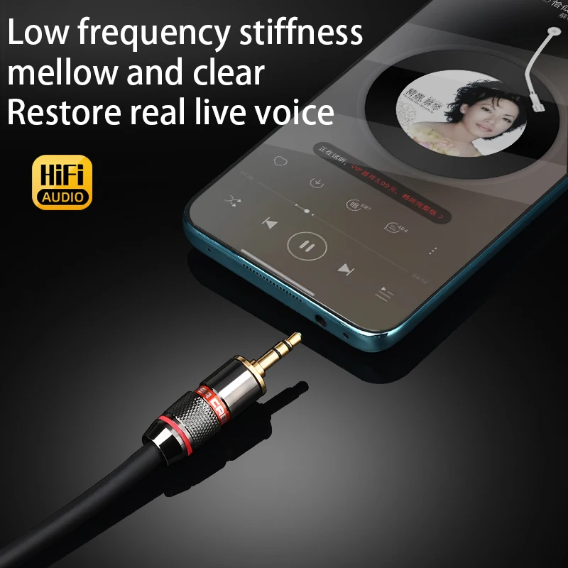 ATAUDIO HIF 3.5mm aux cable 6N OFC 3.5mm Male to 3.5mm Male Stereo Audio Hifi Audio cable car AUX wire jump cable