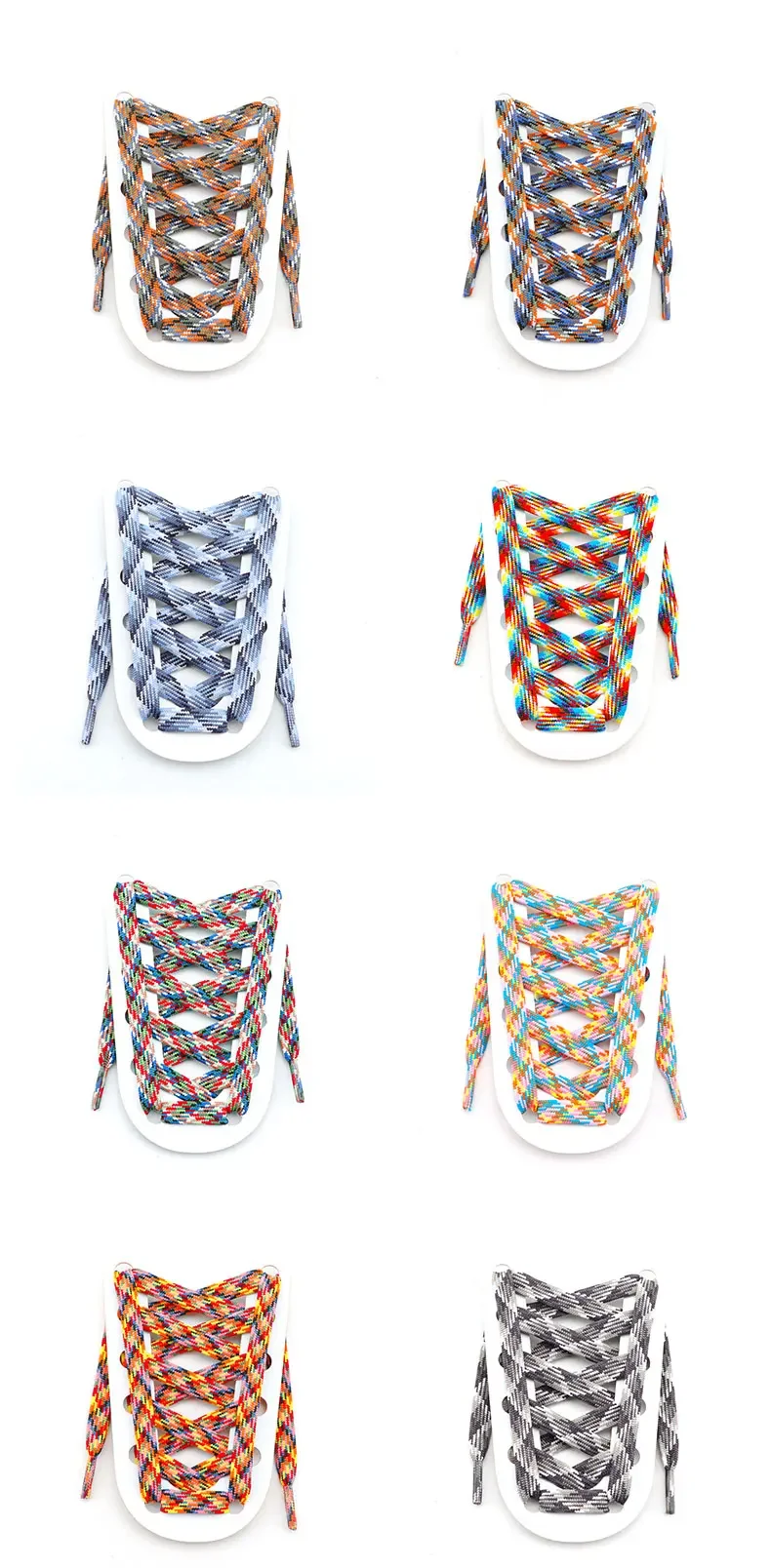Flache Schnürsenkel für Sneaker, Regenbogen-Schnürsenkel, bunte, gestreifte Schnürsenkel für Damen und Herren, Breite 1 cm, Länge 100/120/140/160 cm, 1 Paar. – Detail 8