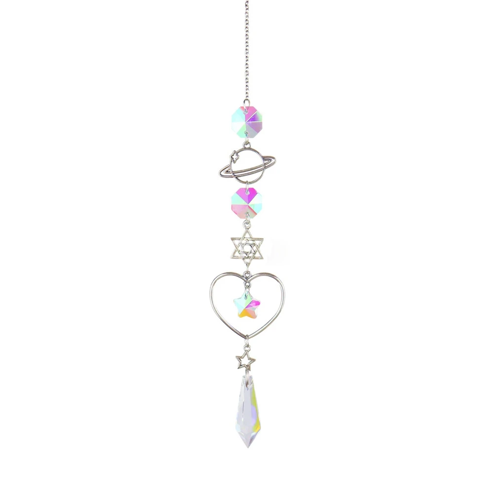 Crystal Wind Chime Sun Catcher Diamond Prisms Pendant Dream Catcher Rainbow Chaser Hanging Drop Home Garden Decor