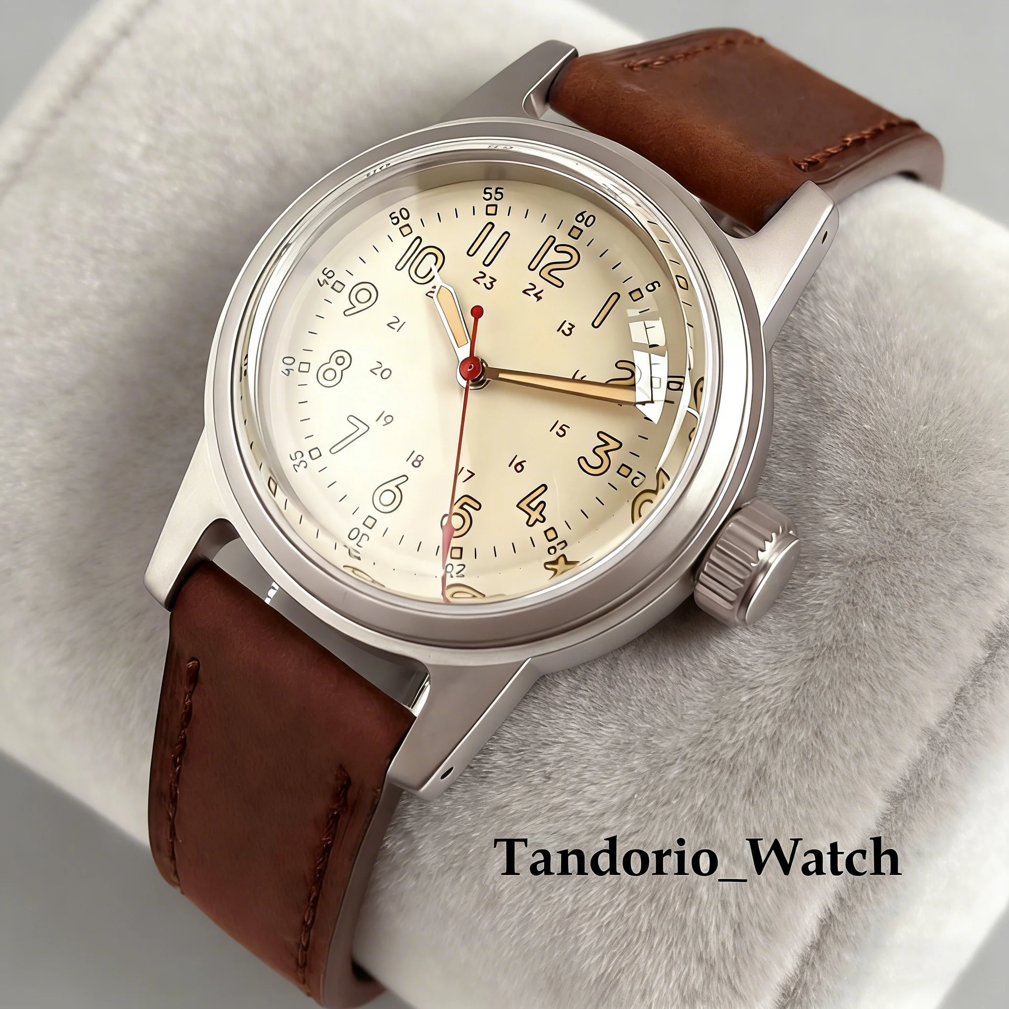 

Tandorio 36mm Classic retro watch For Japan NH35 PT5000 Miyota 8215 Movement Sapphire Glass 10ATM Auto Mechanical Watches Lume